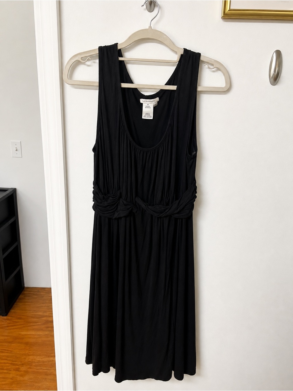 Sophia Max Black Sleeveless Knot-Waist Dress
